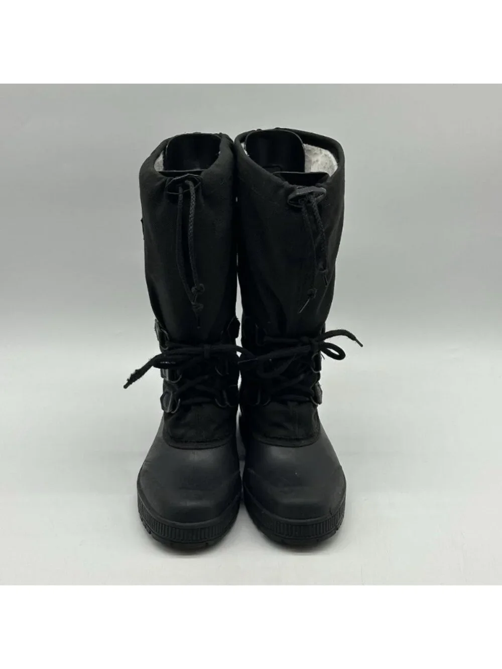 Vintage Sorel Snowlion Canada Black Tall Lace-Up Snow Boots - Women's Size 10